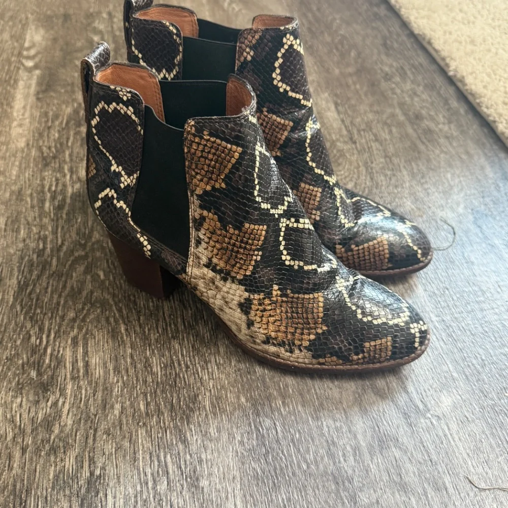 MADEWELL The Regan Boot in Snake Embossed Leather 10
